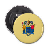 New Jersey State Flag Design Decor Button Flesopener (Voorkant)