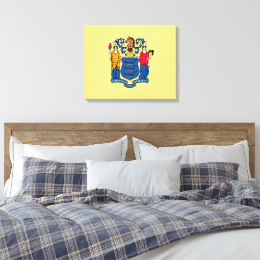 New Jersey State Flag Design Decor Canvas Afdruk (Insitu (Slaapkamer))