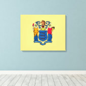 New Jersey State Flag Design Decor Canvas Afdruk (Insitu (Houten vloer))