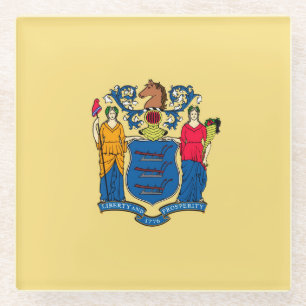 New Jersey State Flag Design Decor Glazen Onderzetter
