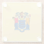 New Jersey State Flag Design Decor Glazen Onderzetter (Achterkant)