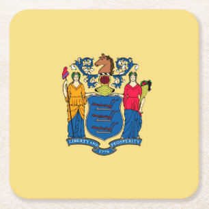 New Jersey State Flag Design Kartonnen Onderzetters