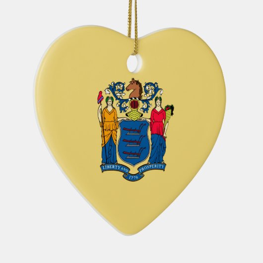 New Jersey State Flag Design Keramisch Ornament (Rechts)