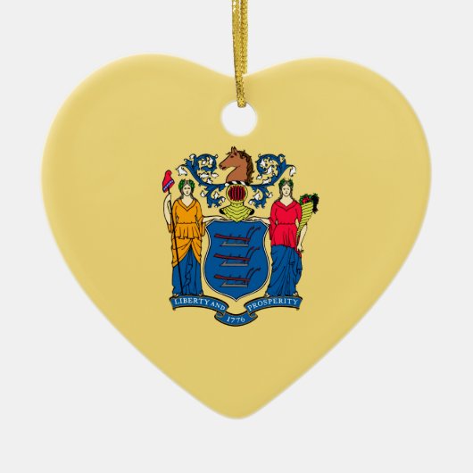 New Jersey State Flag Design Keramisch Ornament (Voorkant)