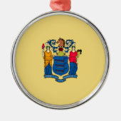 New Jersey State Flag Design Metalen Ornament (Voorkant)