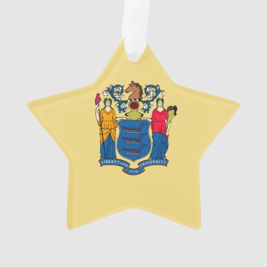 New Jersey State Flag Design Ornament (achterkant)