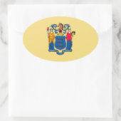 New Jersey State Flag Design Ovale Sticker (Tas)