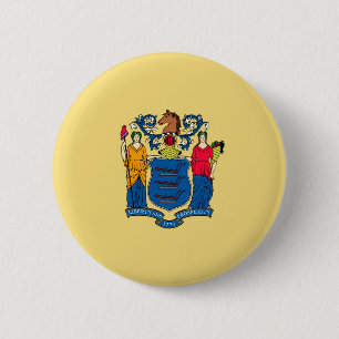 New Jersey State Flag Design Ronde Button 5,7 Cm
