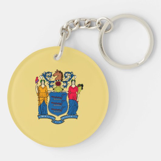 New Jersey State Flag Design Sleutelhanger (Achterkant)