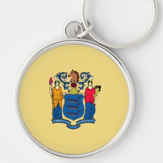 New Jersey State Flag Design Sleutelhanger (Voorkant)