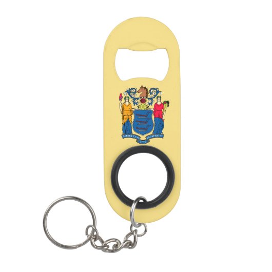New Jersey State Flag Design Sleutelhanger Flessenopener (Voorkant)