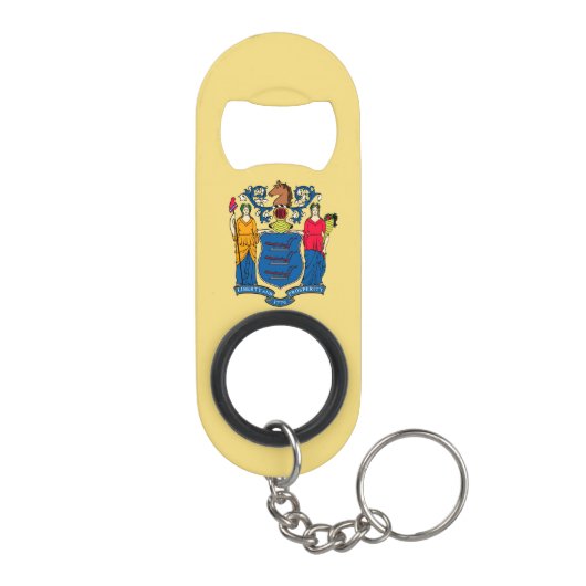 New Jersey State Flag Design Sleutelhanger Flessenopener (Achterkant)