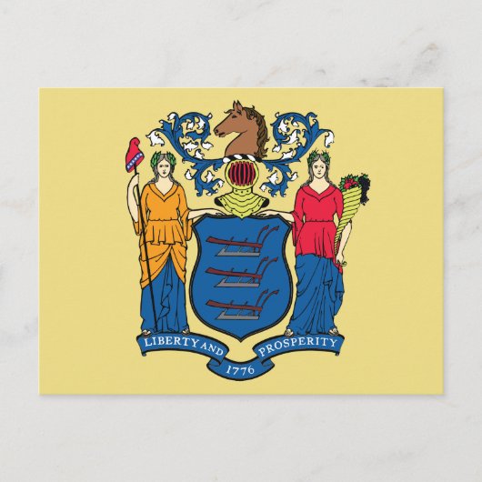 New Jersey State Flag Garden Liberty Prosperity  Briefkaart (Voorkant)