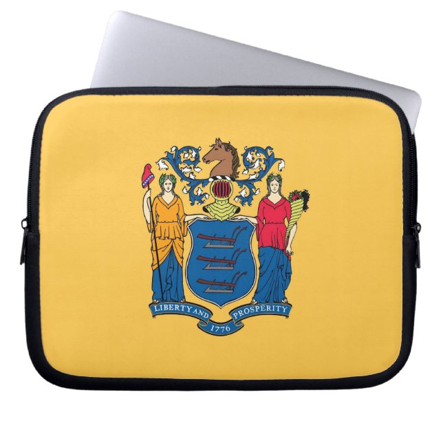 New Jersey State Flag Laptop Sleeve (Voorkant)