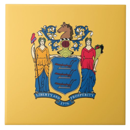 New Jersey State Flag Tile Tegeltje (Voorkant)
