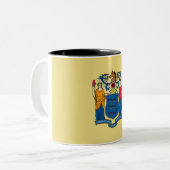 New Jersey State Flag Two-Tone Coffee Mok (Voorkant links)
