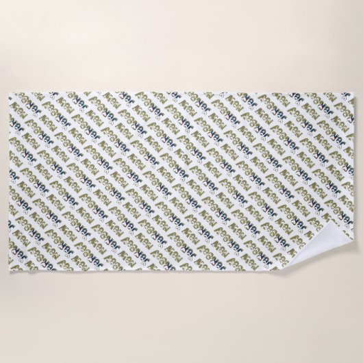 New Jersey State Flag Typography Pattern Verenigde Strandlaken (Voorkant)