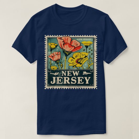 New Jersey State Flower Stamp Design T-shirt (Design voorkant)