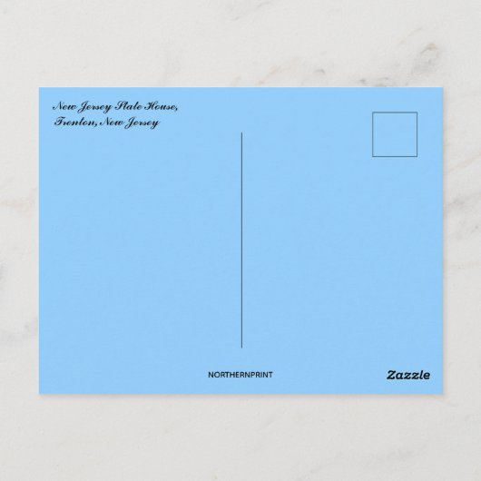 New Jersey State House Trenton New Jersey Briefkaart (Achterkant)