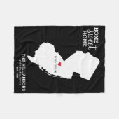 New Jersey State Map Aangepaste namen, Stad, Kleur Fleece Deken (Voorkant (Horizontaal))