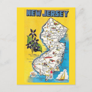 New Jersey State Map Briefkaart