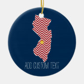 New Jersey State Map met Custom City and Name Keramisch Ornament (Voorkant)