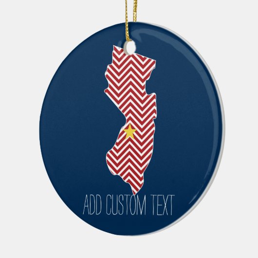 New Jersey State Map met Custom City and Name Keramisch Ornament (Links)