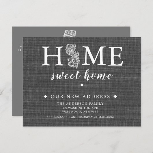 NEW JERSEY State Moving Aankondiging Post Kaart (Voorkant / Achterkant)