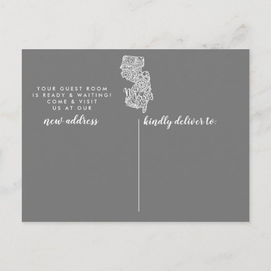 NEW JERSEY State Moving Aankondiging Post Kaart (Achterkant)