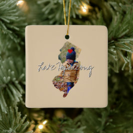 New Jersey State Photo insert and town name Keramisch Ornament
