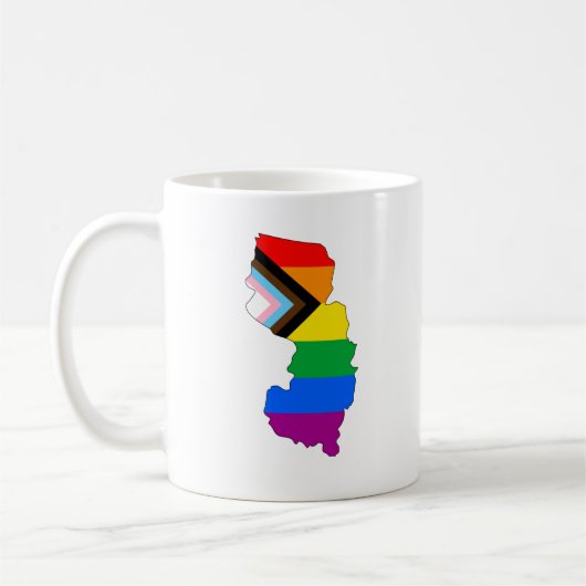 New Jersey State Pride LGBTQ Progress Pride Koffiemok (Links)
