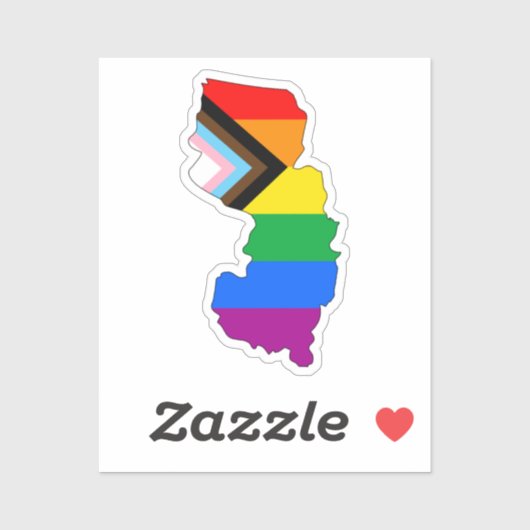 New Jersey State Pride LGBTQ Progress Pride Sticker (Vel)