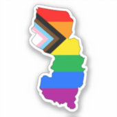 New Jersey State Pride LGBTQ Progress Pride Sticker (Voorkant)