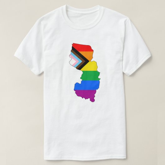New Jersey State Pride LGBTQ Progress Pride T-shirt (Design voorkant)