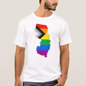 New Jersey State Pride LGBTQ Progress Pride T-shirt (Voorkant)