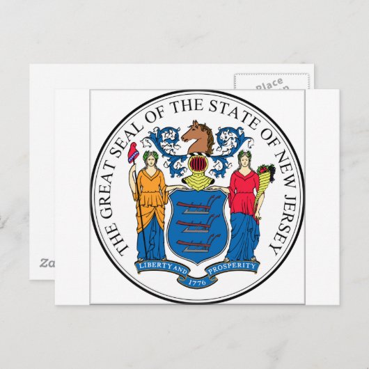 New Jersey State Seal Briefkaart (Voorkant / Achterkant)