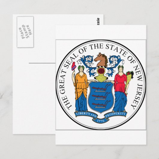 New Jersey State Seal Briefkaart (Voorkant / Achterkant)