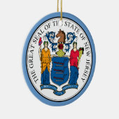 New Jersey State Seal kerstversiering Keramisch Ornament (Rechts)