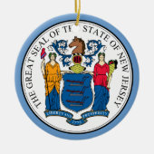 New Jersey State Seal kerstversiering Keramisch Ornament (Voorkant)