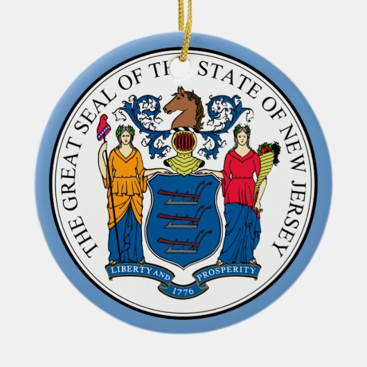 New Jersey State Seal kerstversiering Keramisch Ornament (Voorkant)