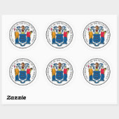 New Jersey State Seal - Ronde Sticker (Vel)