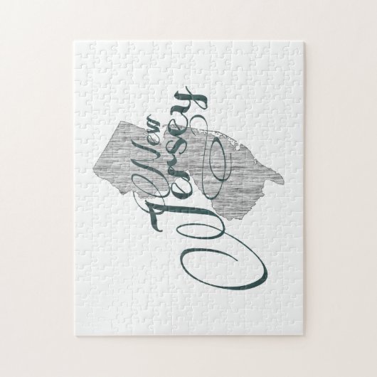 New Jersey State Typografie Legpuzzel (Verticaal)