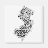 New Jersey State Word Cloud Magneet (Voorkant)