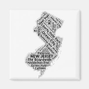 New Jersey State Word Cloud Magneet