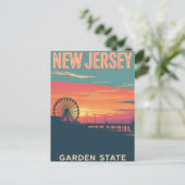 New Jersey Sunset Boardwalk Briefkaart (Staand voorkant)