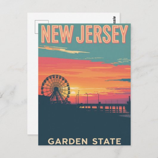 New Jersey Sunset Boardwalk Briefkaart (Voorkant / Achterkant)