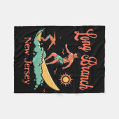 New Jersey Surfer Long Branch Nj Surfen Strand Vak Fleece Deken (Voorkant (Horizontaal))