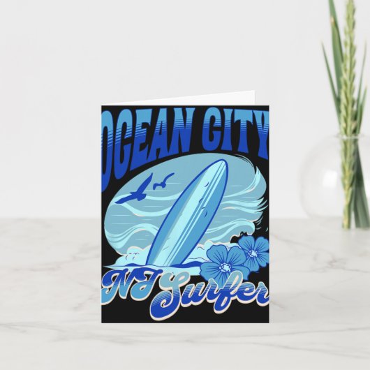 New Jersey Surfer Ocean City Nj Surfing Beach Sand Kaart (Voorkant)