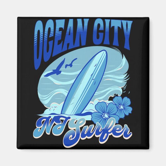 New Jersey Surfer Ocean City Nj Surfing Beach Sand Magneet (Voorkant)