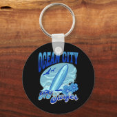New Jersey Surfer Ocean City Nj Surfing Beach Sand Sleutelhanger (Voorkant)